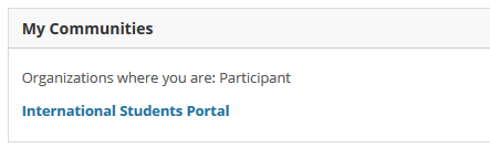Blackboard Communities My Communities snipett in Blackboard