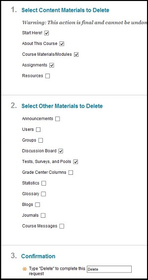 Aspects to delete from generic template