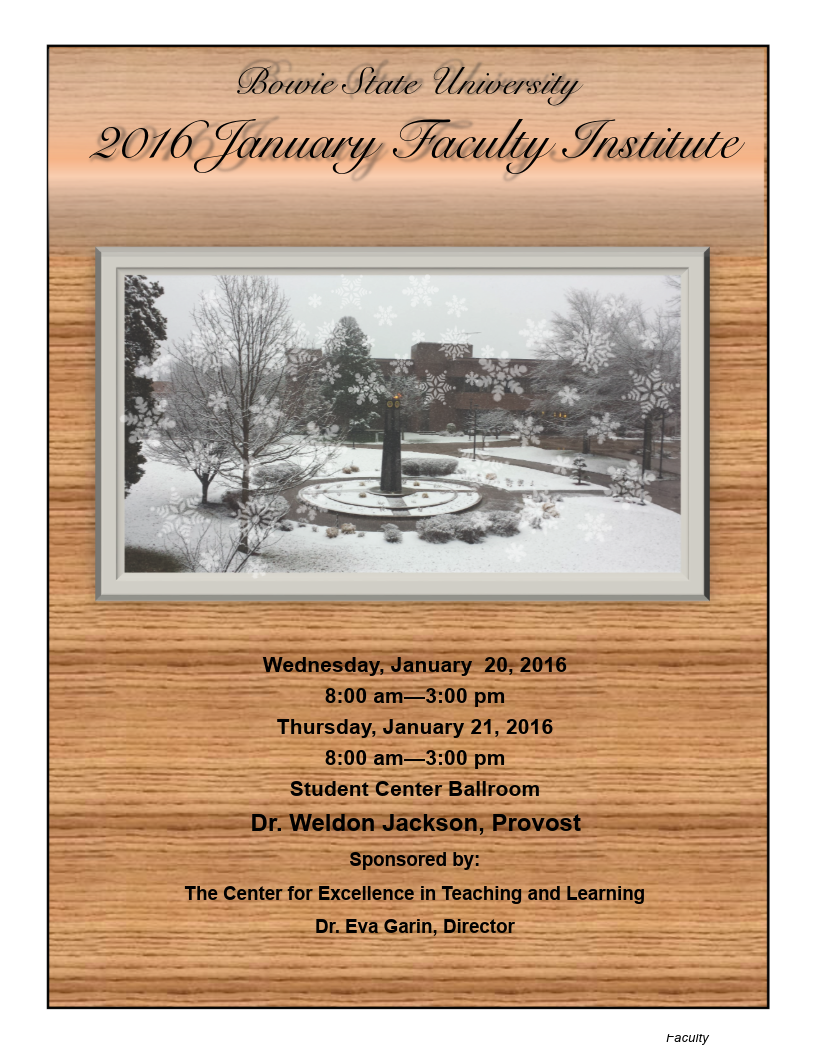 2016 Fall Faculty Institute Program Cover