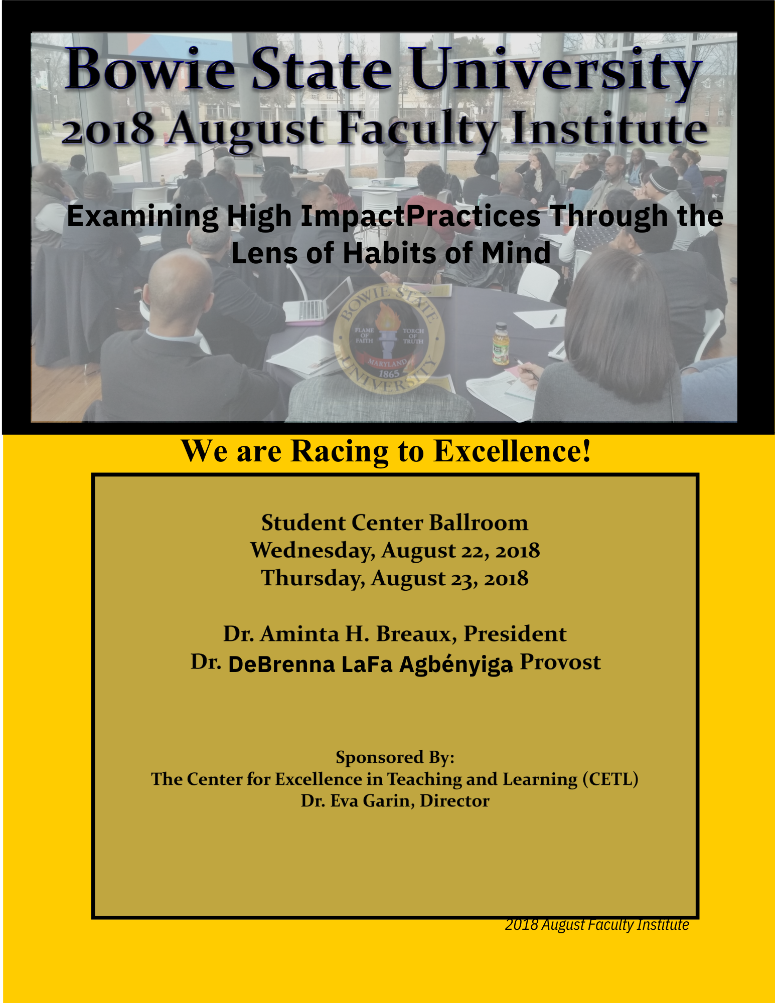 2018 Fall Faculty Institute Program Cover