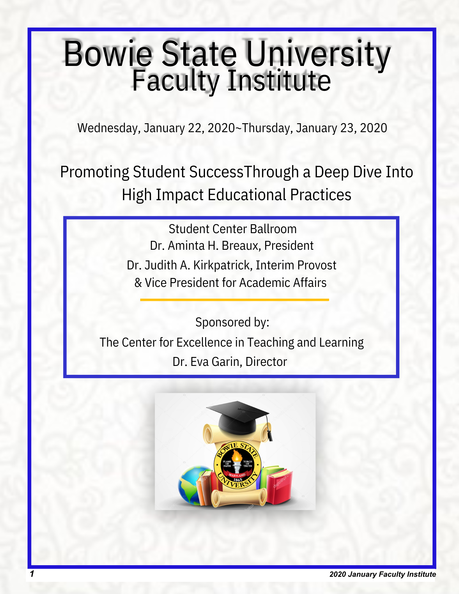 2020 Spring Faculty Institute Cover