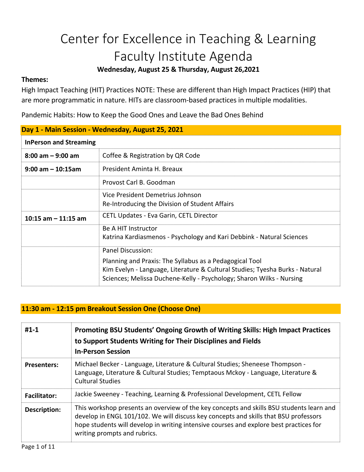 2021 Fall Faculty Institute Program