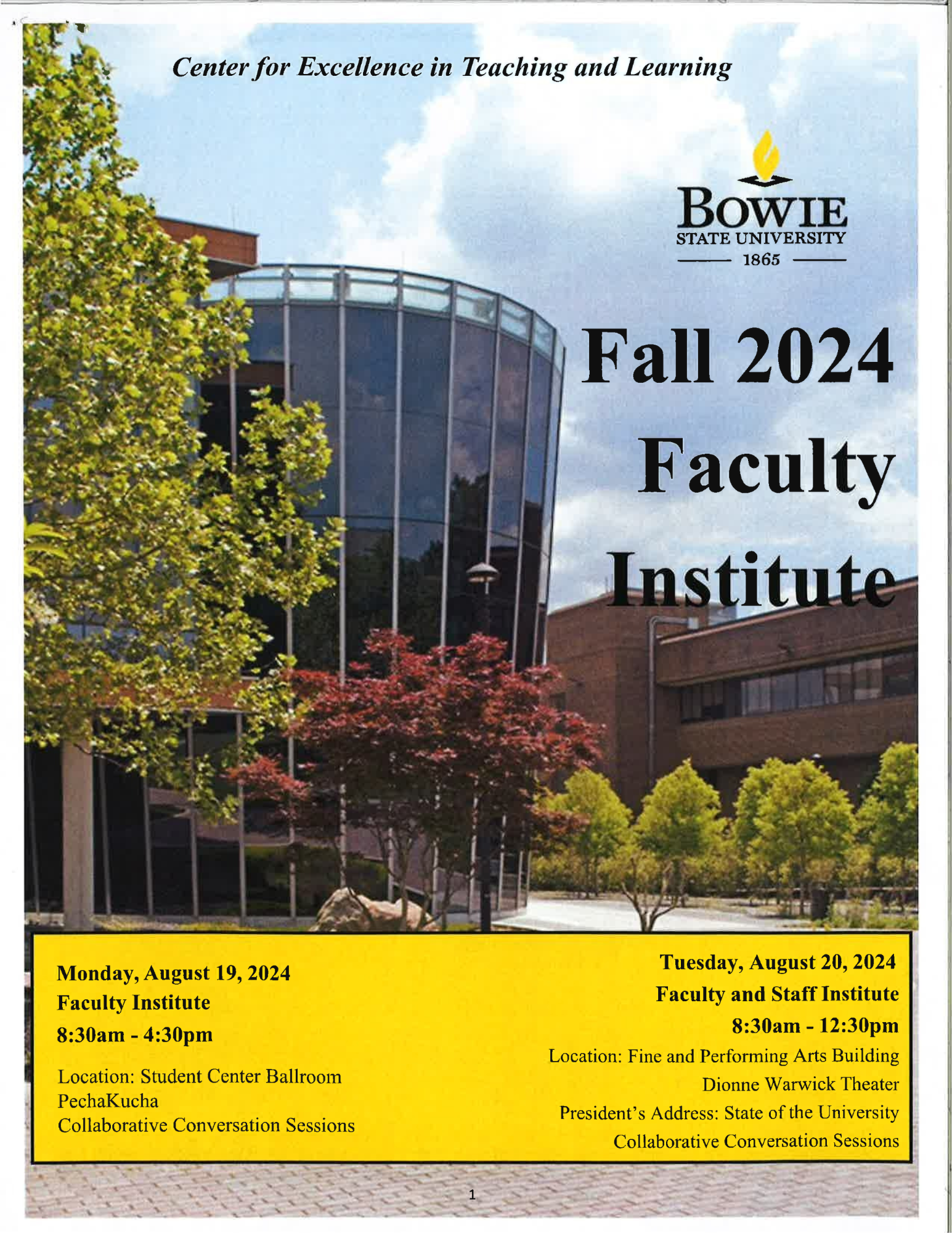 Cover to Fall 2024 Faculty Institute 