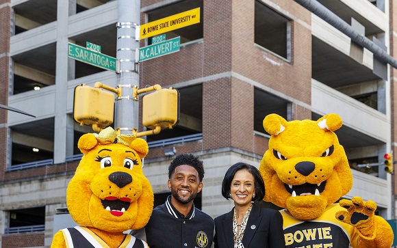 Newly unveiled street sign honors Bowie State's roots
